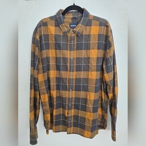 Prana Men's Plaid Shirt - Brown and Gold